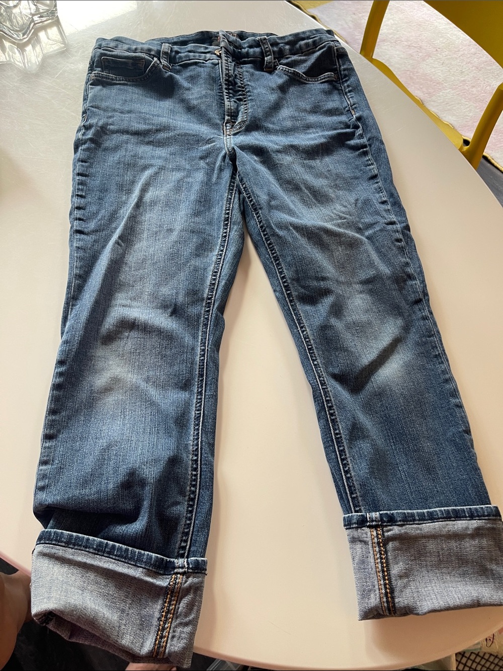 Classic Women's Cropped Blue Jeans